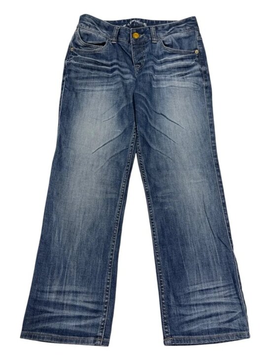 Express Denim - Express Y2K Wide-Leg Jeans in Medium Blue Wash